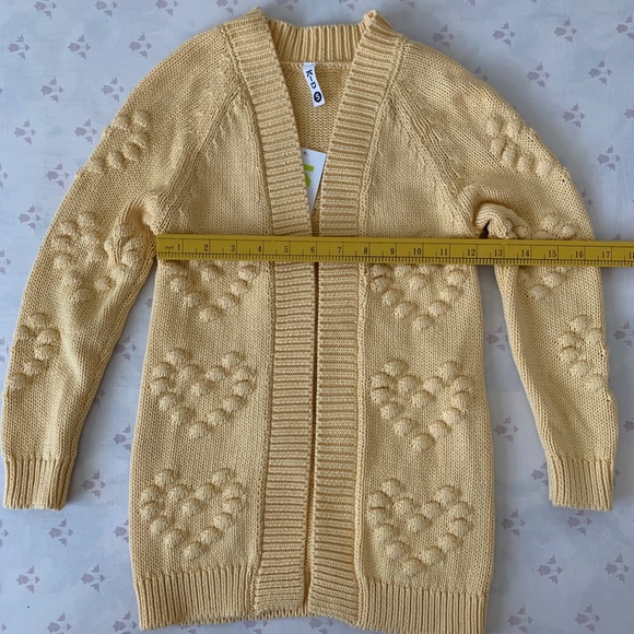 K-D Girls Yellow Knit Cardigan Sweater - Sz 5 NWT - Picture 2 of 7